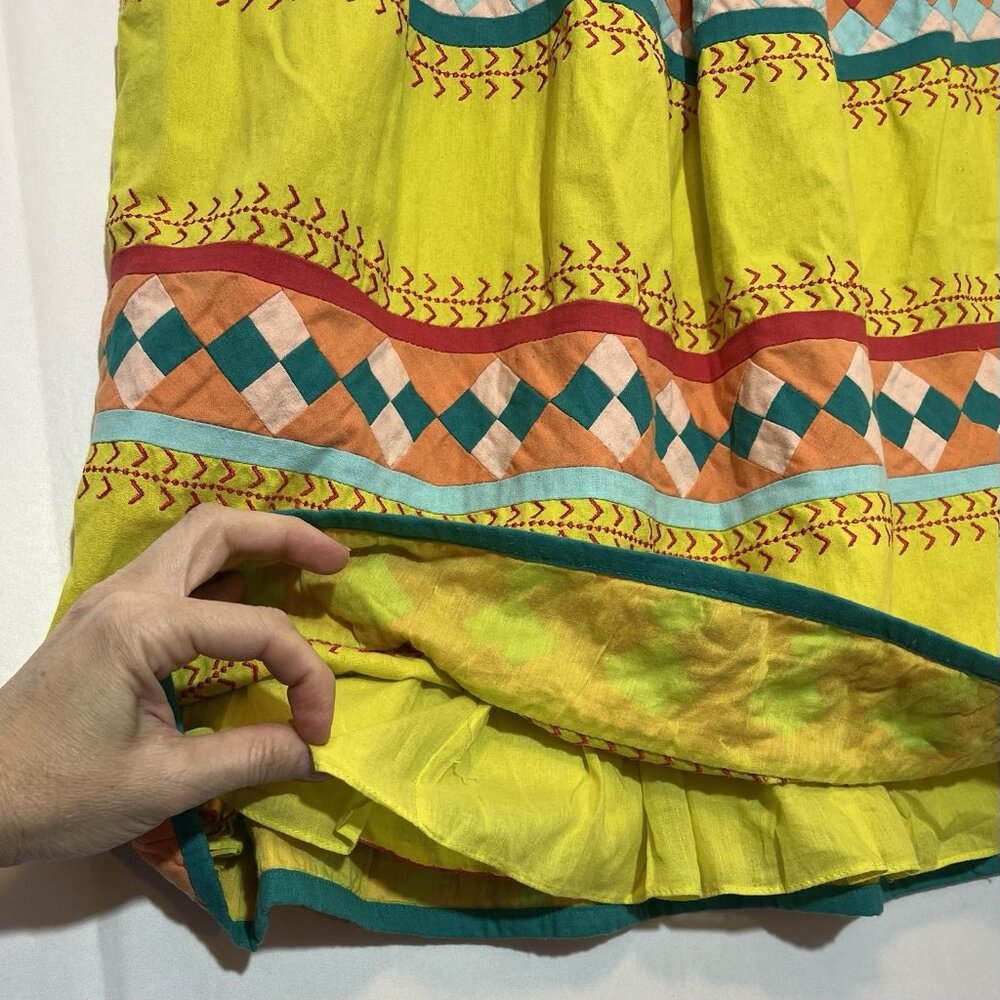 Anthropologie Leifsdottir Ribboned Quilotoa Dress Size 10 Strapless Yellow - Picture 8 of 12